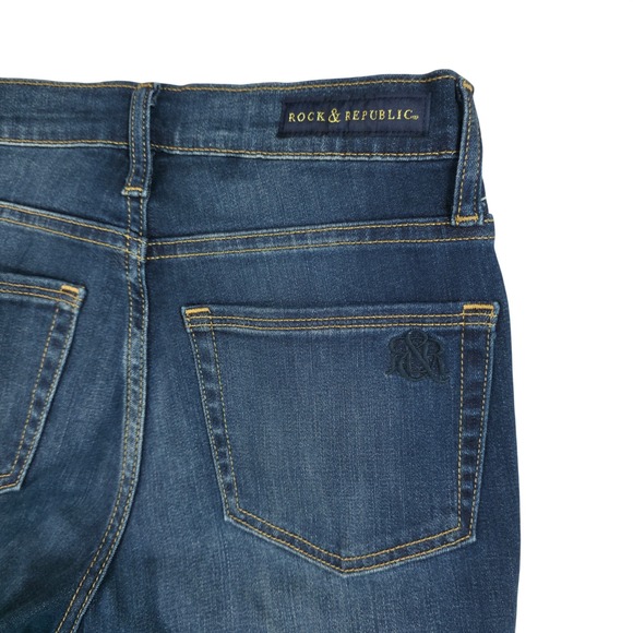 Rock & Republic Denim - Rock & Republic Berlin Skinny Jeans Womens 4 Dark Wash Denim Rx R012118